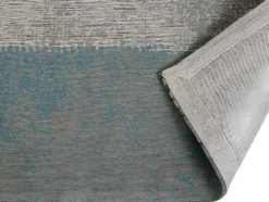 Tapete Xadrez 100% Poliester 80X200 Cm Azul Cinza Turin
