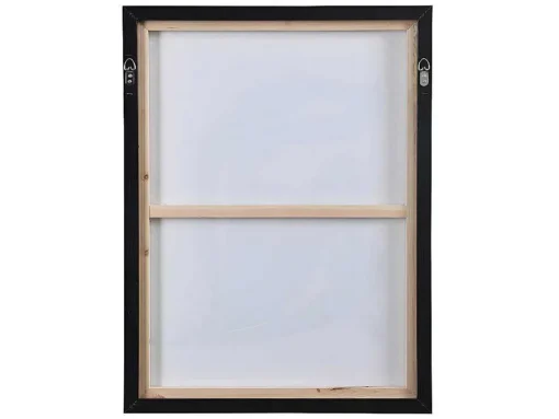 Tela Impressa Emoldurada Mulher De 60 X 80 Cm Com Moldura Em Madeira Cor Azul E Bege - Lolia