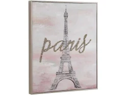 Tela Impressa Paris Com Efeito Joias De L. 54 X A. 64 Cm Com Moldura Em Pinho - Lutece