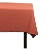 Toalha Em Algodao E Linha Com Borda Preta 170 X 250 Cm Terracota - Borina