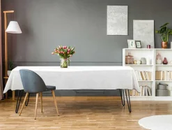 Toalha Em Algodao E Linha Com Borda Preta 170 X 250 Cm Branco Quebrado - Borina