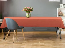 Toalha Em Algodao E Linha Com Borda Preta 170 X 300 Cm Terracota - Borina