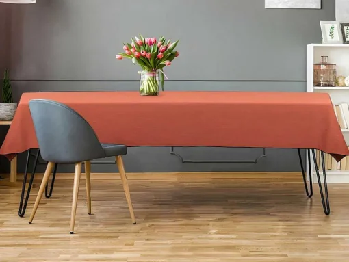 Toalha Em Algodao E Linha Com Borda Preta 170 X 300 Cm Terracota - Borina