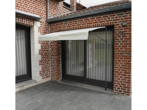 Toldo De Varanda Chene 2 1,2M - Tecido Bege E Moldura Cinzenta