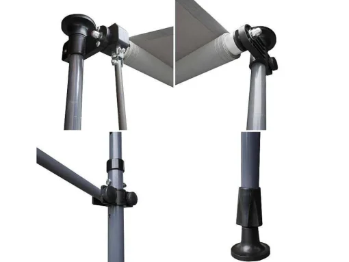 Toldo De Varanda Chene 3 1,2M - Tecido Cinzento E Armacao Cinzenta