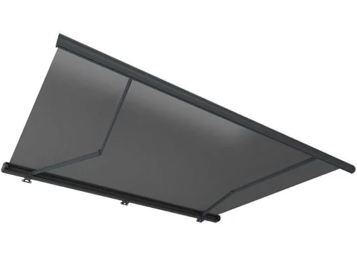 Toldo Retratil Motorizado Com Leds E Caixa Integral 4 X 3,5 M, Lona Acrilico Antracite - Galaxa
