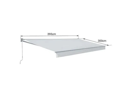 Toldo Saule 3,95 3M - Tecido Bege E Estrutura Cinzenta