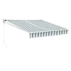 Toldo Saule 2,95 2,5M - Tecido Listrado Branco/Cinzento E Estrutura Branca