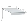 Toldo Saule 2,5 2M - Tecido Listrado Branco/Cinzento E Estrutura Branca