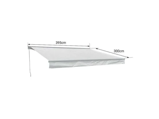 Toldo Saule 3,95 3M Com Semi-Canopia - Tecido Bege E Estrutura Cinzenta