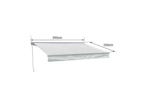 Toldo Saule 2,95 2,5M Com Semi-Canopia - Tecido Cinzento E Estrutura Cinzenta