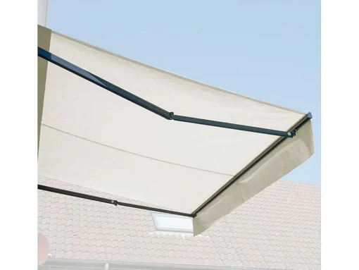 Toldo Saule 3,95 3M Com Semi-Canopia - Tecido Bege E Estrutura Cinzenta