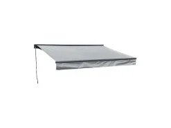 Toldo Saule 2,95 2,5M Com Semi-Canopia - Tecido Cinzento E Estrutura Cinzenta