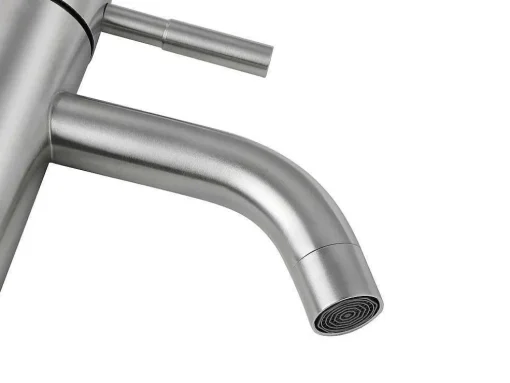 Torneira Misturadora Mecanica Arredondada Em Inox Cor Niquel Escovado A17 Cm - Salavan