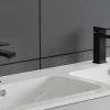 Torneira Misturadora Mecanica Quadrada Em Inox Escovado Preto Mate A17,3 Cm - Canilas