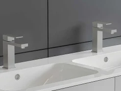 Torneira Misturadora Mecanica Quadrada Em Inox Cor Niquel Escovado A17,3 Cm - Canilas