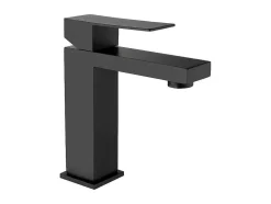 Torneira Misturadora Mecanica Quadrada Em Inox Escovado Preto Mate A17,3 Cm - Canilas