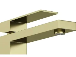Torneira Misturadora Mecanica Quadrada Sobrelevada A29,5 Cm Dourado Acabamento Acetinado - Vipava