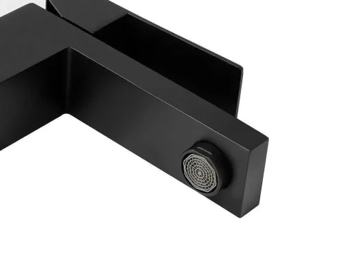 Torneira Misturadora Mecanica Quadrada Em Inox Escovado Preto Mate A17,3 Cm - Canilas