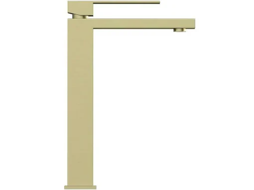 Torneira Misturadora Mecanica Quadrada Sobrelevada A29,5 Cm Dourado Acabamento Acetinado - Vipava