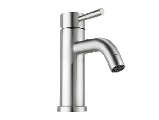 Torneira Misturadora Mecanica Arredondada Em Inox Cor Niquel Escovado A17 Cm - Salavan