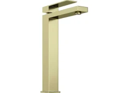 Torneira Misturadora Mecanica Quadrada Sobrelevada A29,5 Cm Dourado Acabamento Acetinado - Vipava