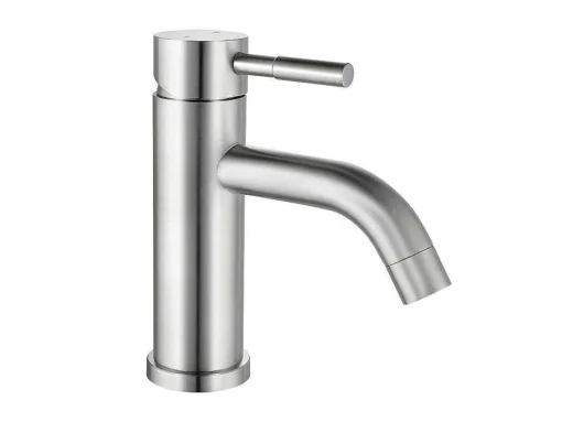 Torneira Misturadora Mecanica Arredondada Em Inox Cor Niquel Escovado A17 Cm - Salavan