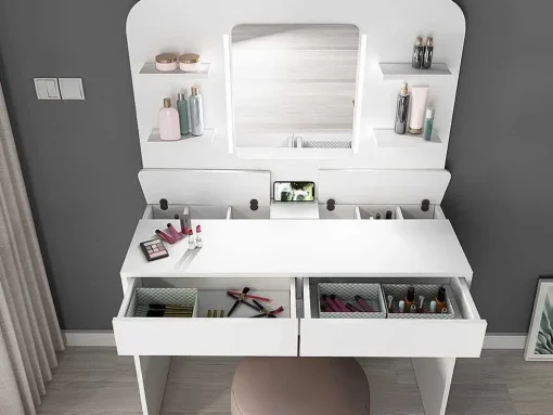 Toucador Amalia - Espelho Com Leds E Arrumação - Branco