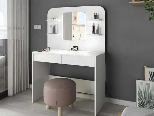 Toucador Amalia - Espelho Com Leds E Arrumação - Branco