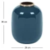 Vaso Em Meta Esmaltado D. 29 X A. 36 Cm Acabamento Latao Preto - Klaudia