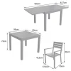 Venezia Conjunto De Mobiliário De Jardim Extensivel 90/180 Em Aluminio Antracite - 8 Lugares