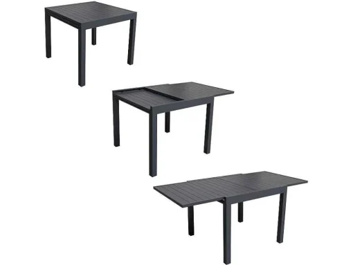 Venezia Conjunto De Mobiliário De Jardim Extensivel 90/180 Em Aluminio Antracite - 8 Lugares