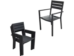 Venezia Conjunto De Mobiliário De Jardim Extensivel 90/180 Em Aluminio Antracite - 8 Lugares