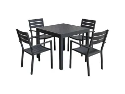 Venezia Conjunto De Mobiliário De Jardim Extensivel 90/180 Em Aluminio Antracite - 8 Lugares