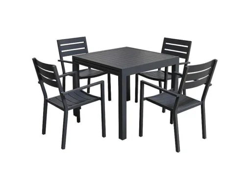 Venezia Conjunto De Mobiliário De Jardim Extensivel 90/180 Em Aluminio Antracite - 8 Lugares