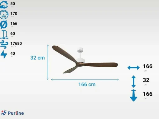 Ventilador De Tecto 166 Cm Com Wifi Hipersilencio Reversivel