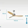 Ventilador De Tecto O132 Cm Com Wifi Reversivel Hypersilence