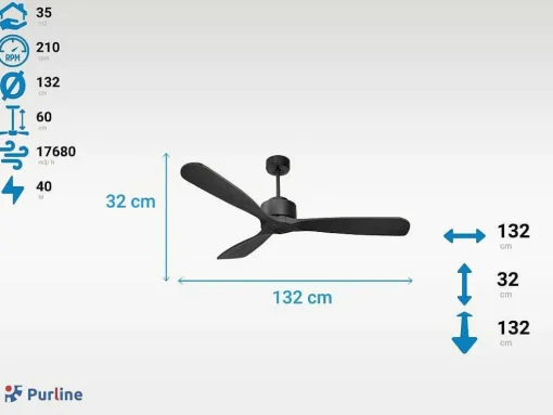 Ventilador De Tecto O132 Cm Com Wifi Reversivel Hypersilence