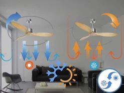 Ventilador De Tecto O132 Cm Com Wifi Reversivel Hypersilence