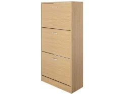 Wehome - Sapateira Slim De 3 Portas 63X115 Cm Em Madeira De Carvalho